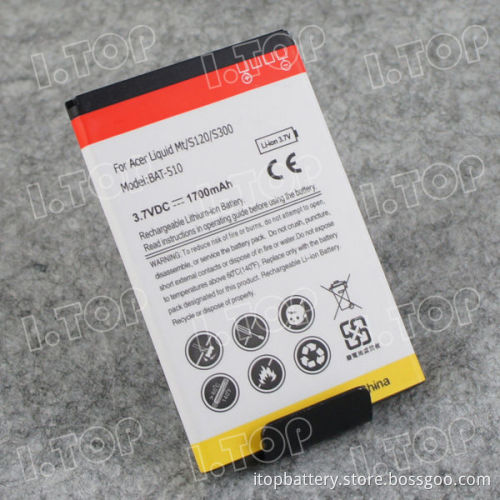 1700mAh BAT-510 Rechargeable Li-ion Battery For Acer S120 S300 Liquid Mt